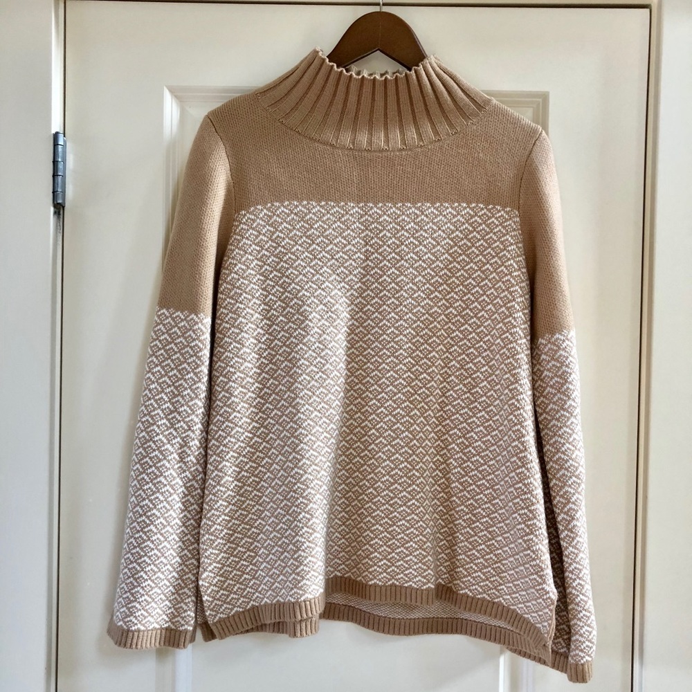 BNWT Ann Taylor Fair Isle Turtleneck Sweater sizeL - Picture 2 of 4